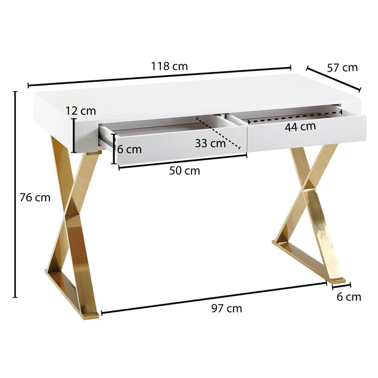 Schreibtisch 118 x 57 cm weiß