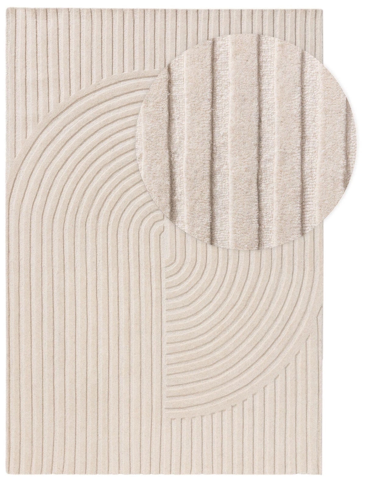 benuta pure Wollteppich YANIS 120 x 170 cm ivory