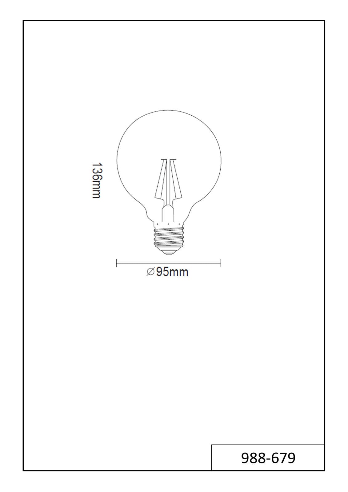 TRIO Retrofit LED-Leuchtmittel Globe FILAMENT E27 /6 W