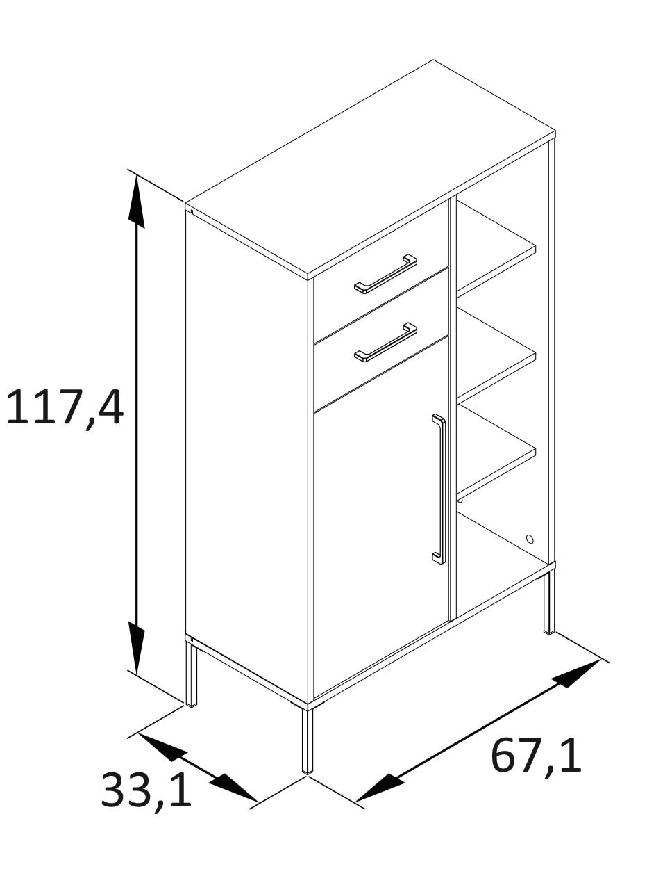 CASAVANTI Highboard KENT Waldgrün