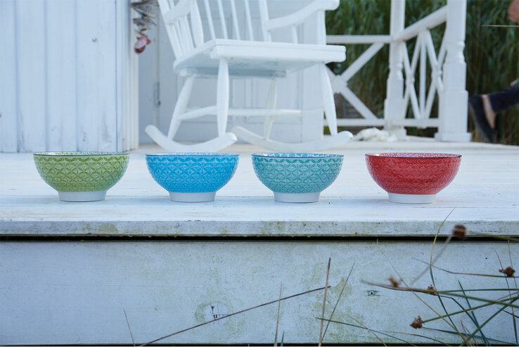 CreaTable Müslischale MEDITERRAN 4er Set 15 cm blau