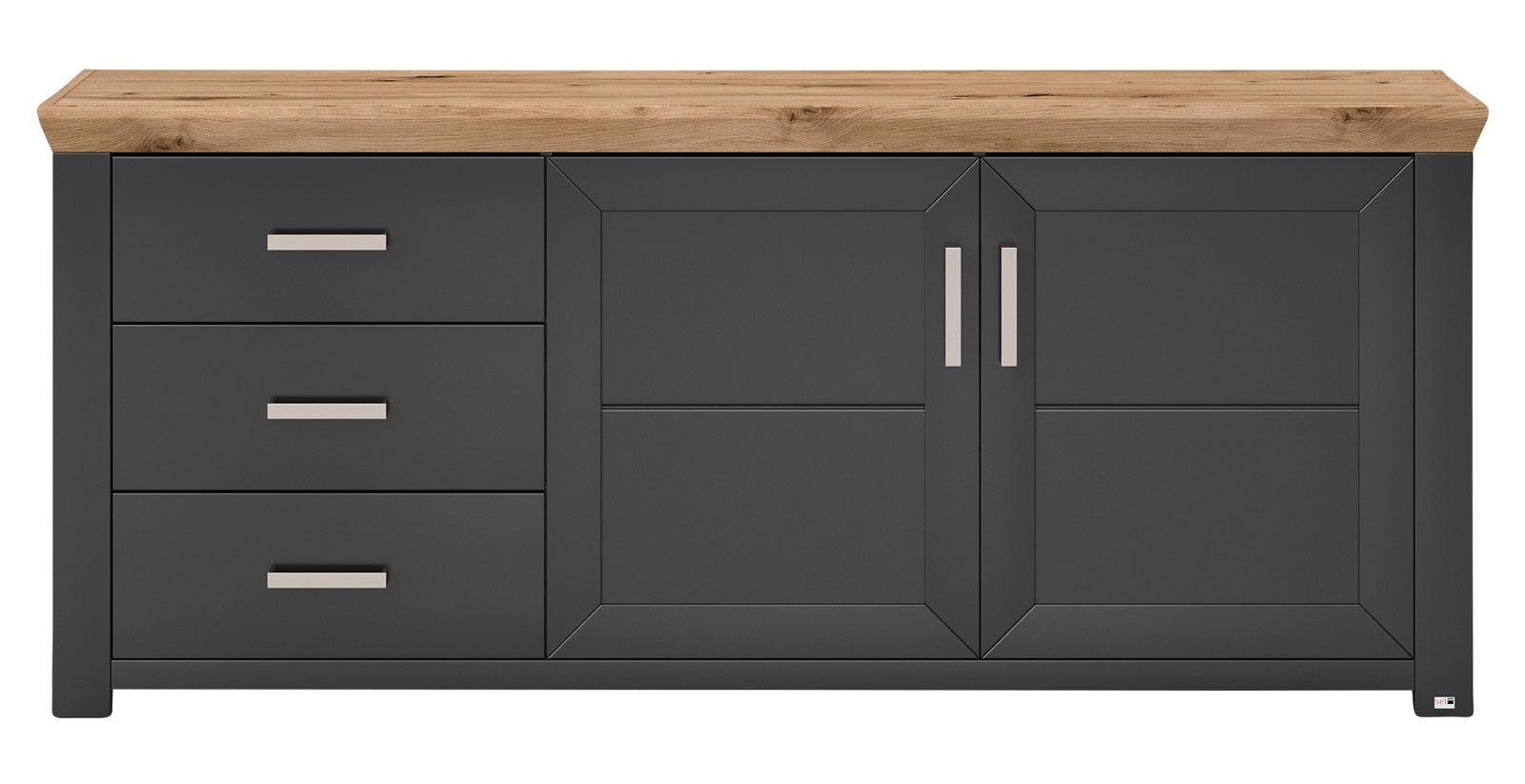 set one by Musterring Sideboard YORK 51 anthrazit /Eiche Artisan