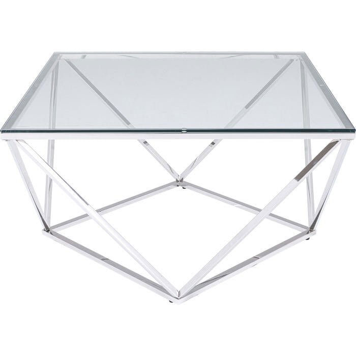 KARE DESIGN Couchtisch CRISTALLO 45 x 80 cm Edelstahl/Glas weiß