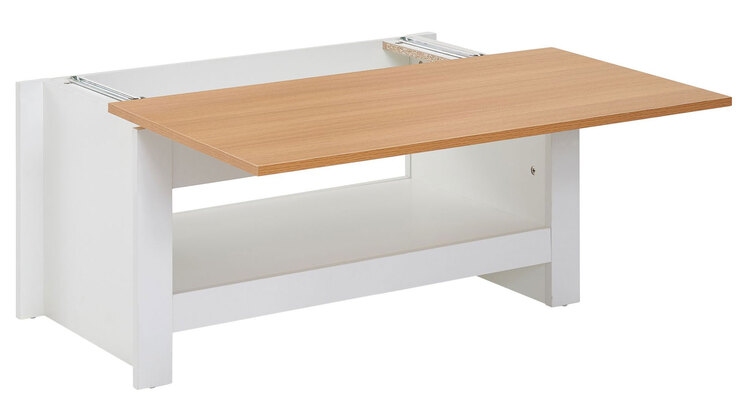 Couchtisch 85 x 47 cm weiß/ braun