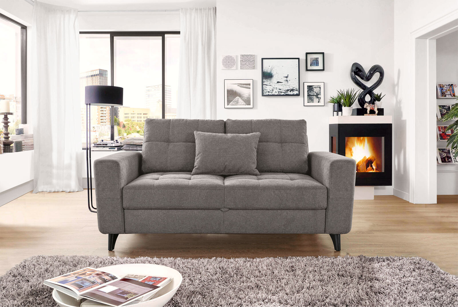 vito Schlafsofa SYSTEMO Portofino silberfarbig