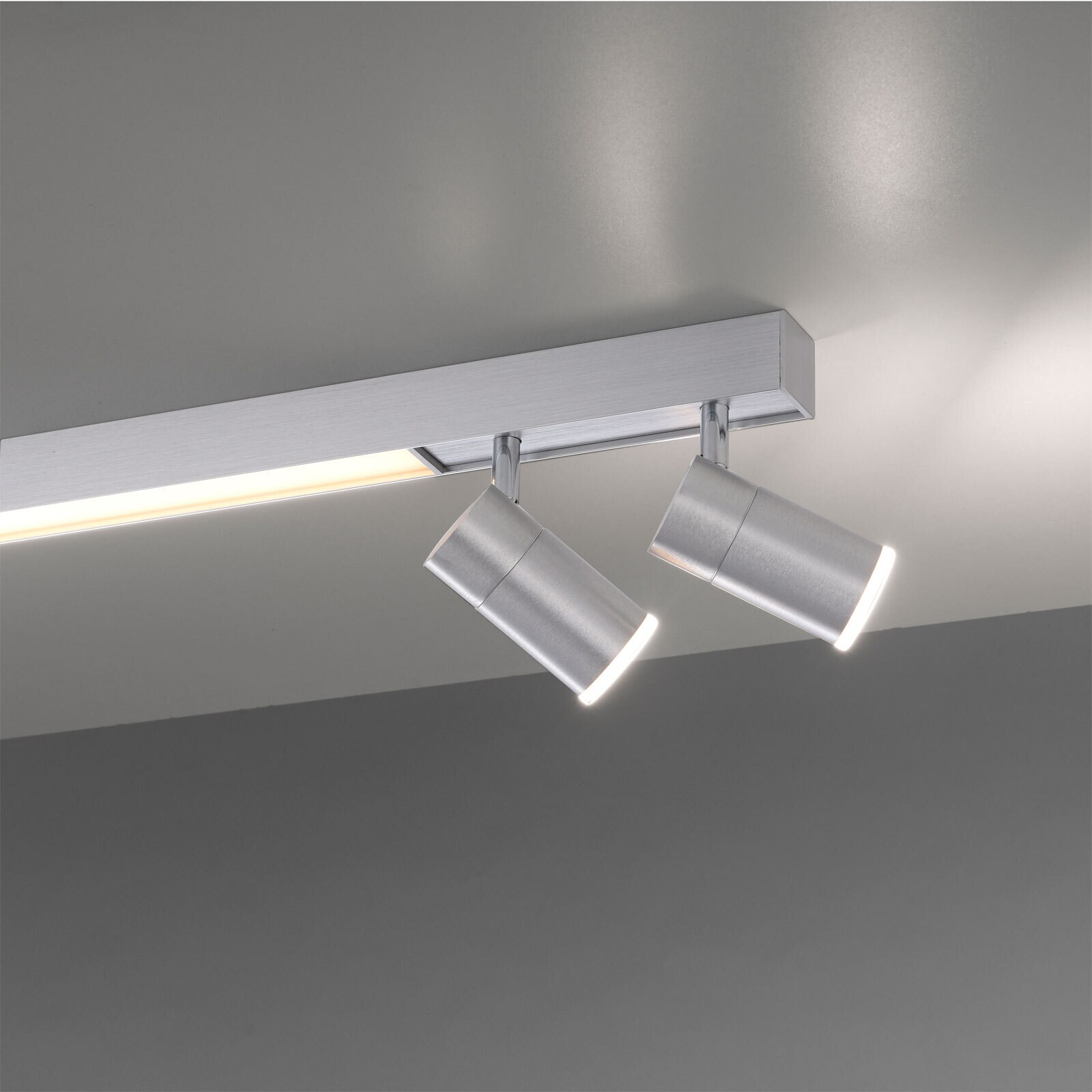 Paul Neuhaus LED Deckenlampe mit 4 Spots PURE-LINES alufarbig