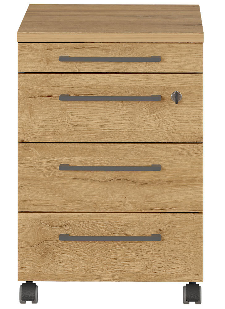 Rollcontainer ISORNO 42 x 61 cm Graphitgrau/ Eiche