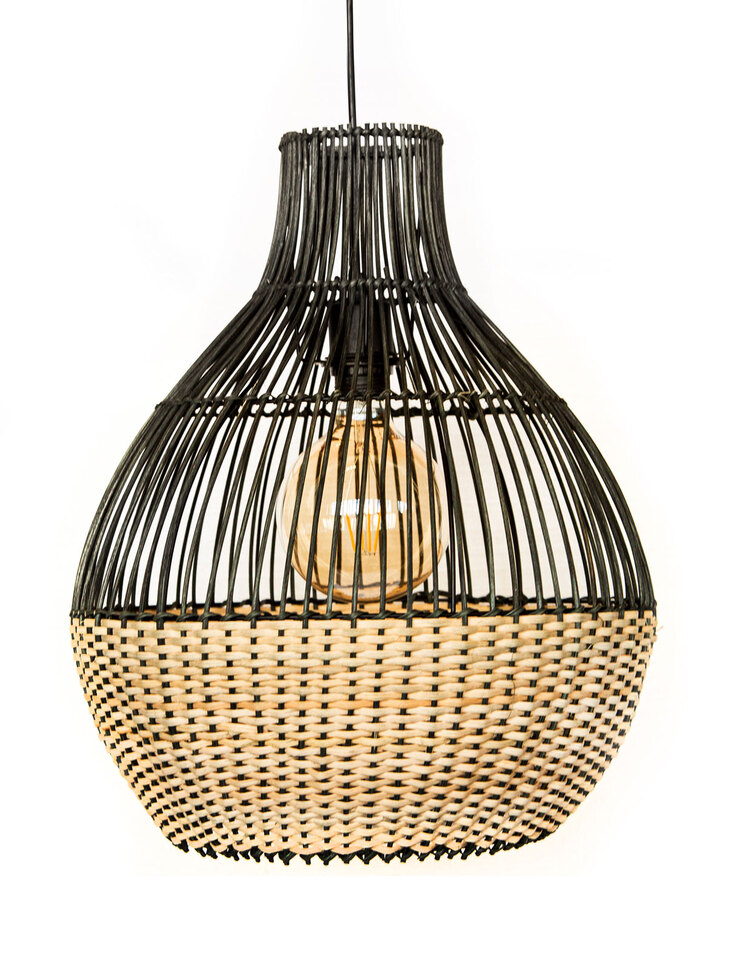 Nino Retrofit Pendelleuchte NERIDA 1-flg Rattan