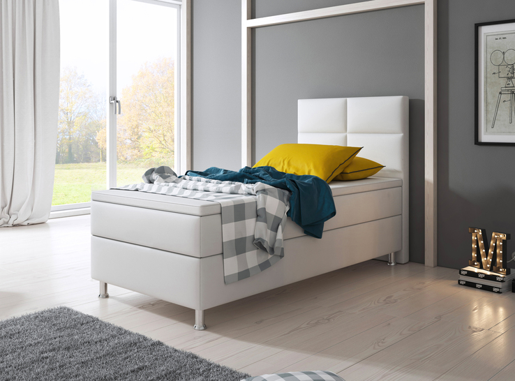 Boxspringbett MIAMI 90 x 200 cm weiß