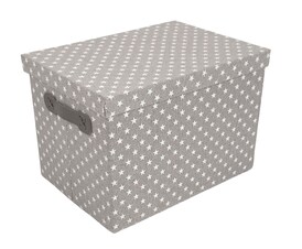 Aufbewahrungsbox mit Deckel 26 x 36 cm grau/weiß