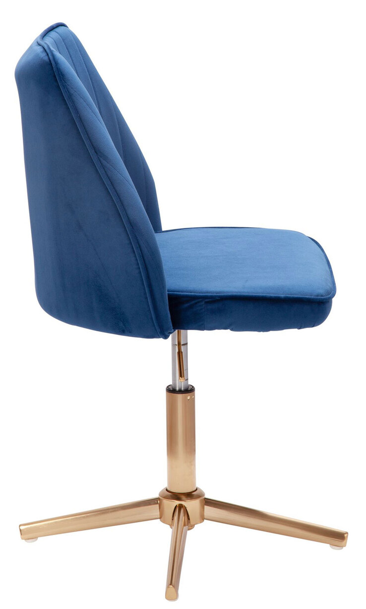 Drehstuhl blau/ goldfarbig