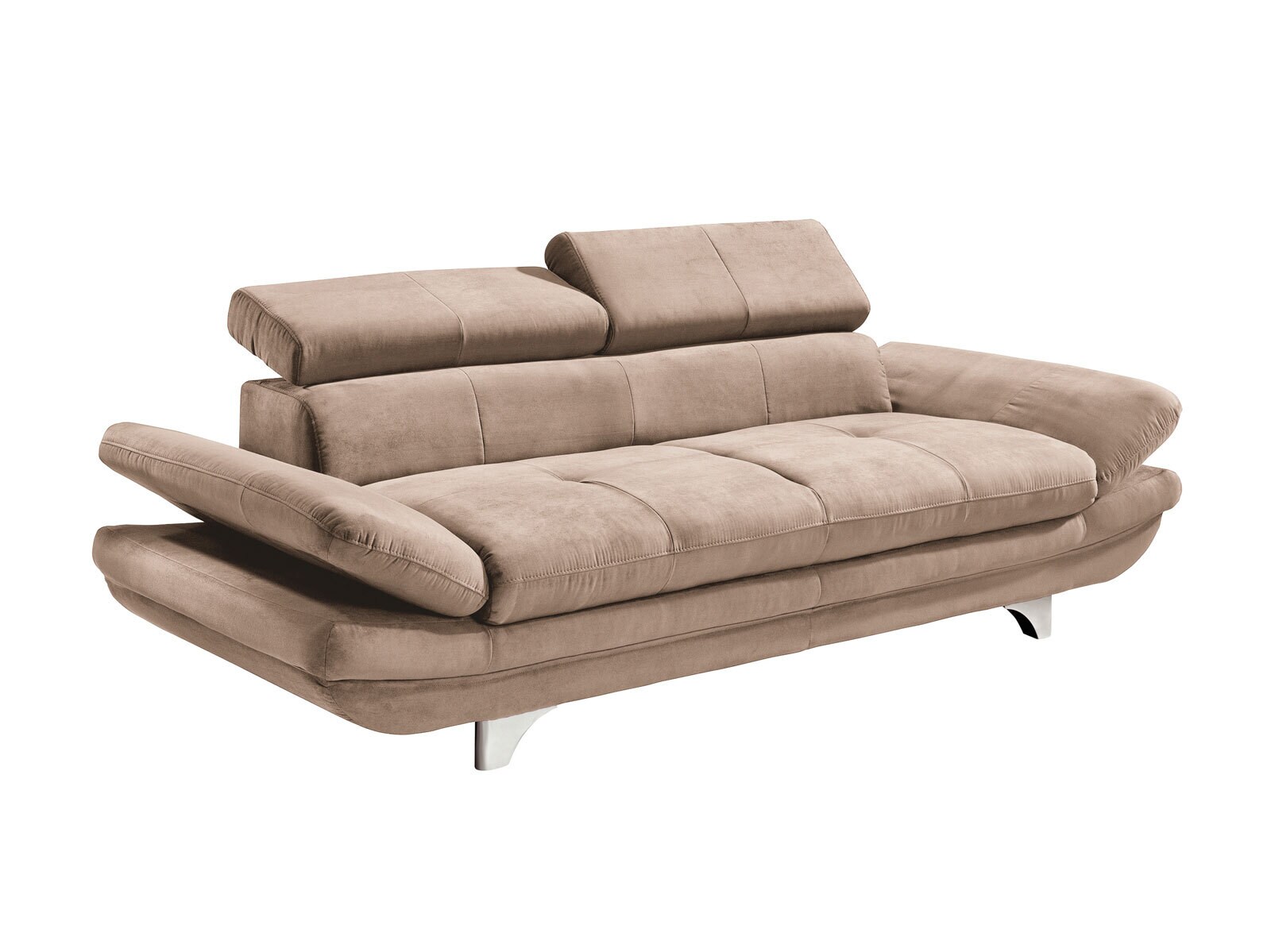 Sofa 3-Sitzer COTTA 104 x 233 cm Stoffbezug mudbraun