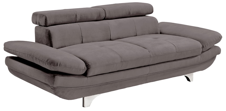 Sofa 2-Sitzer COTTA 104 x 218 cm Lederlook grau