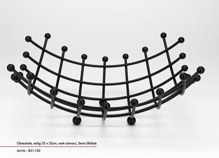JUSTINUS Obstschale 32 x 32 cm schwarz