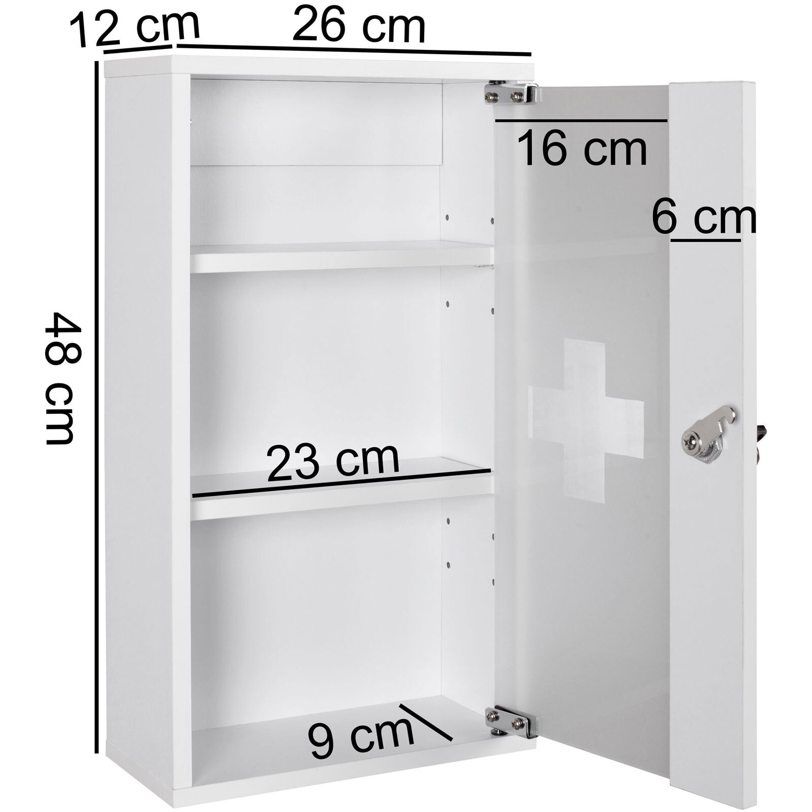 Medizinschrank LUND 26 x 48 cm weiß