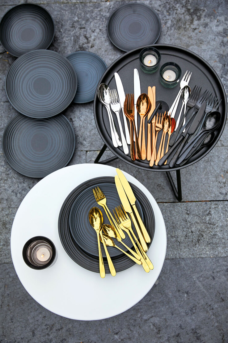 JUSTINUS Besteck-Set JOY 24-teilig Edelstahl schwarz