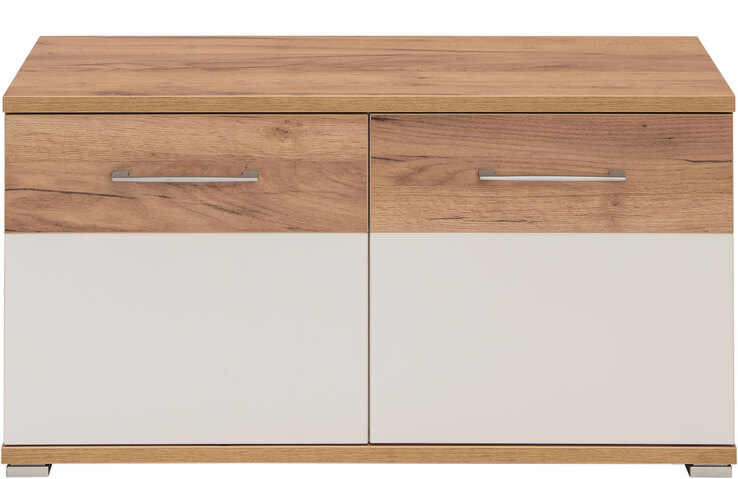 Schuhschrank THEO 96 x 51 cm Weiß/ Navarra Eiche NB