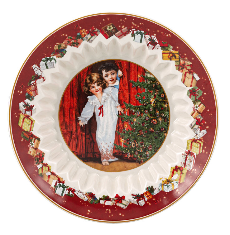 Villeroy & Boch Weihnachtsdeko Schale TOY´s FANTASY Kinder spitzen durch Tür