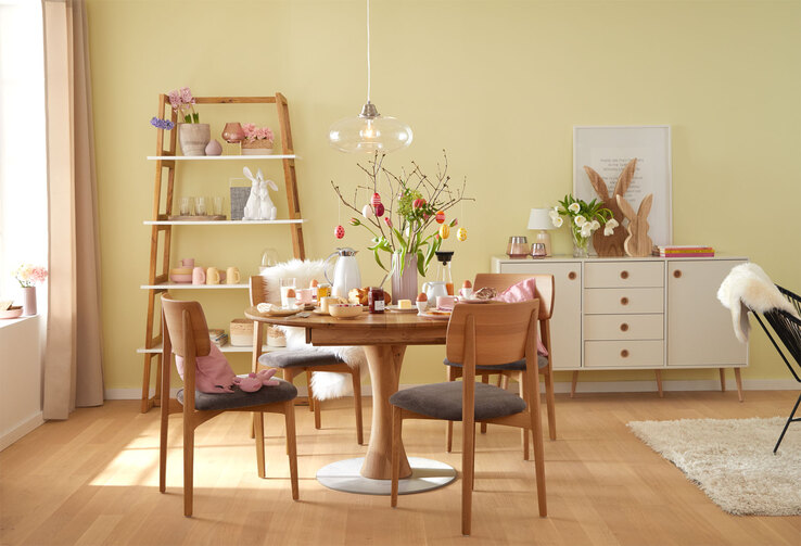 PHILL HILL Regal RIBE 104 x 188 x 39 cm Eiche massiv/Ablagen furniert weiß