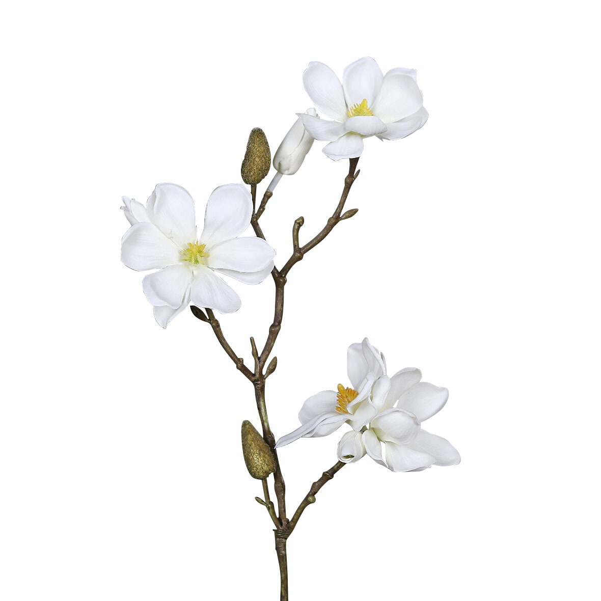 Kunstblume Magnolienzweig 40 cm 4 Blüten weiß