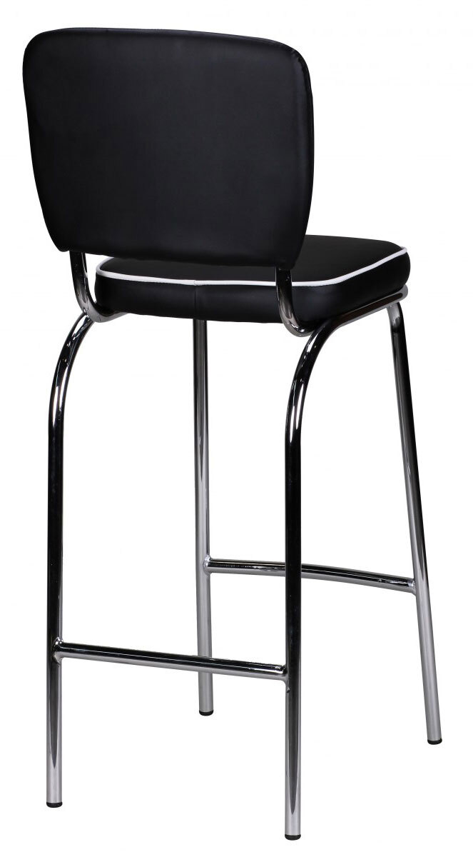 Barhocker Lederlook schwarz/weiß