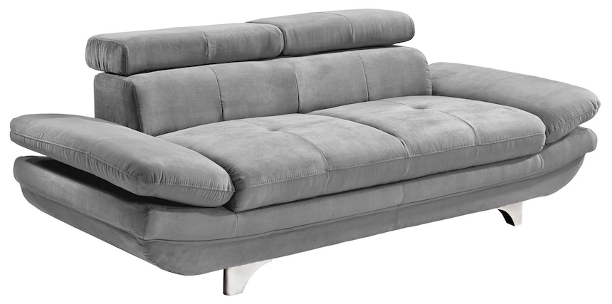 Sofa 2-Sitzer COTTA 104 x 218 cm Stoffbezug smokegrau