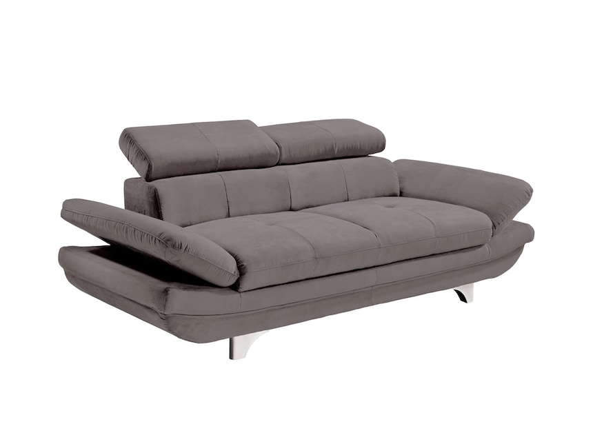 Sofa 2-Sitzer COTTA 104 x 218 cm Lederlook grau