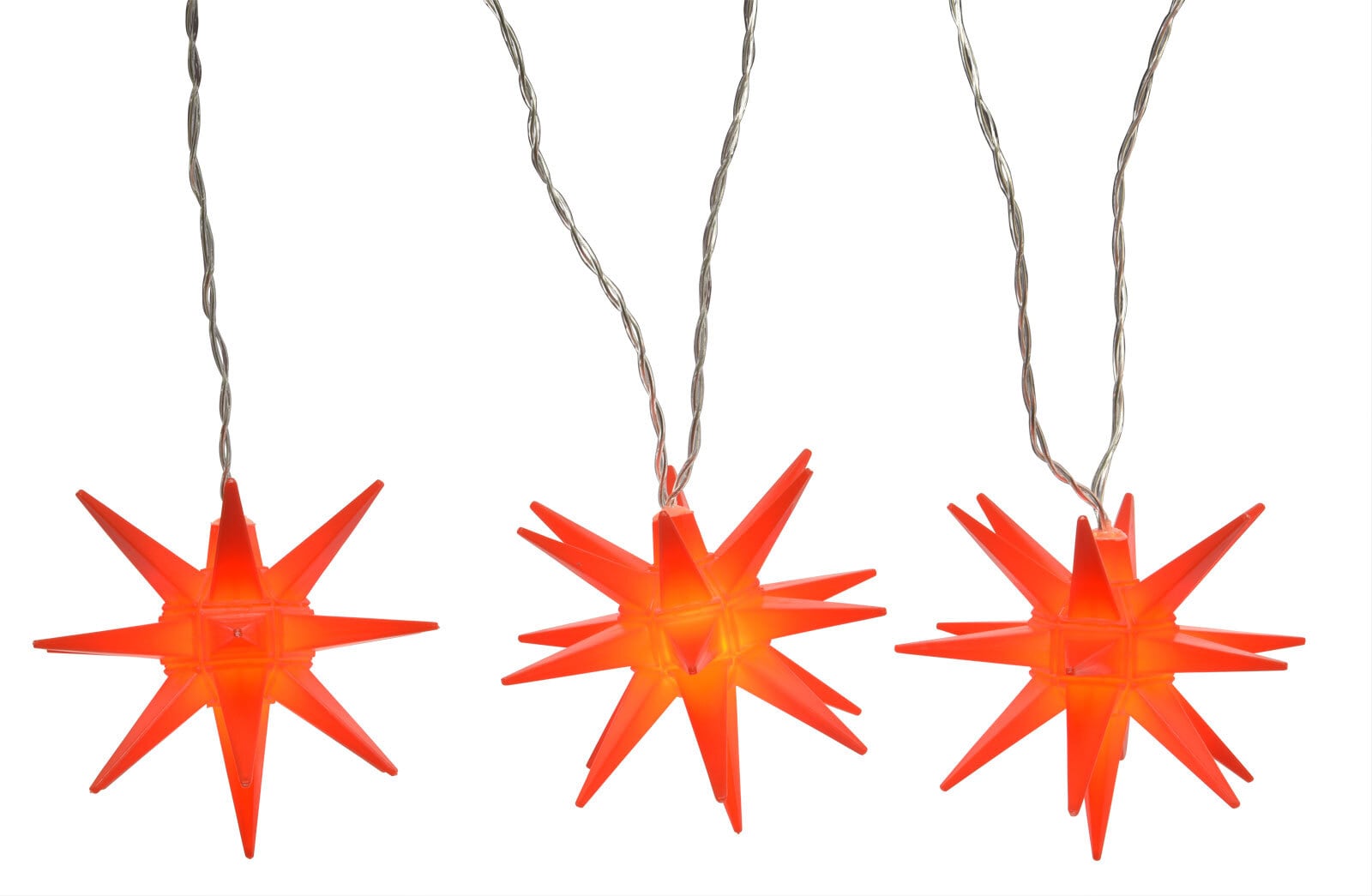 Außen LED Lichterkette MINI STAR 8 Weihnachtssterne rot