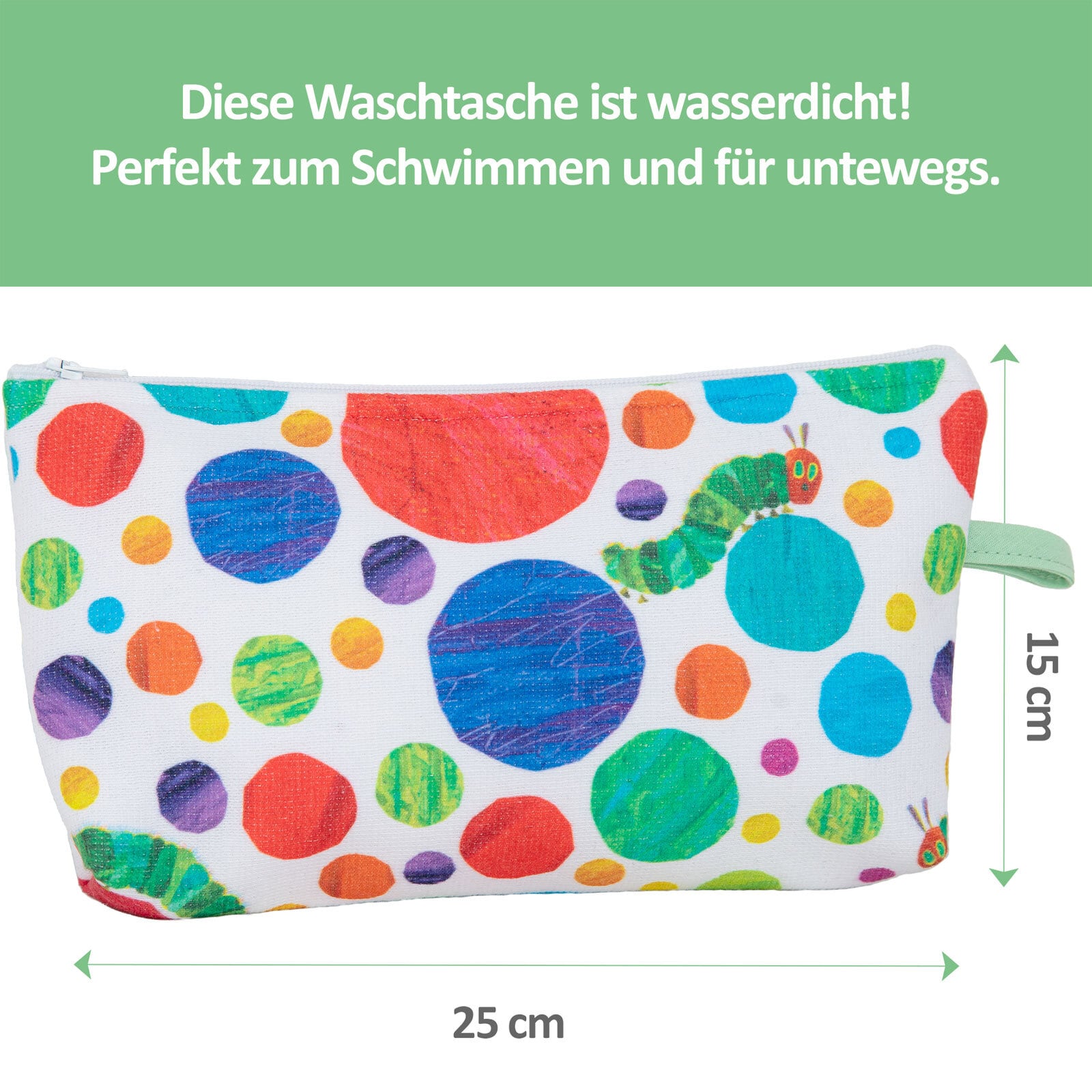 Smithy Waschbeutel RAUPE NIMMERSATT 15 x 25 cm mehrfarbig
