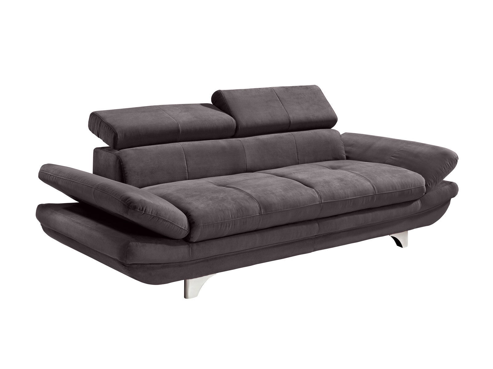 Sofa 3-Sitzer COTTA 233 x 104 cm Stoffbezug darkgrey grau