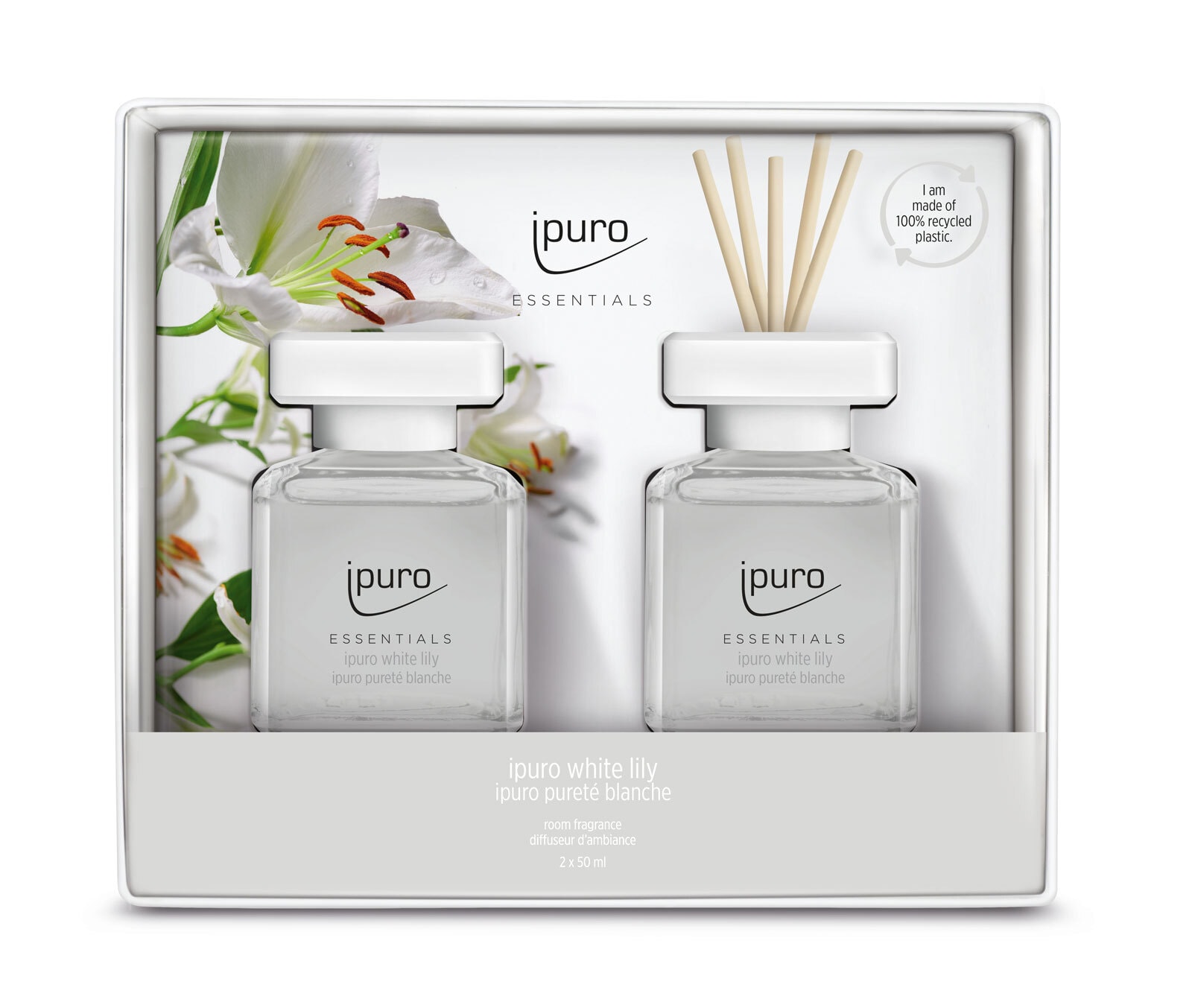 ipuro Raumduft Set ESSENTIALS White Lilly 2 x 50 ml