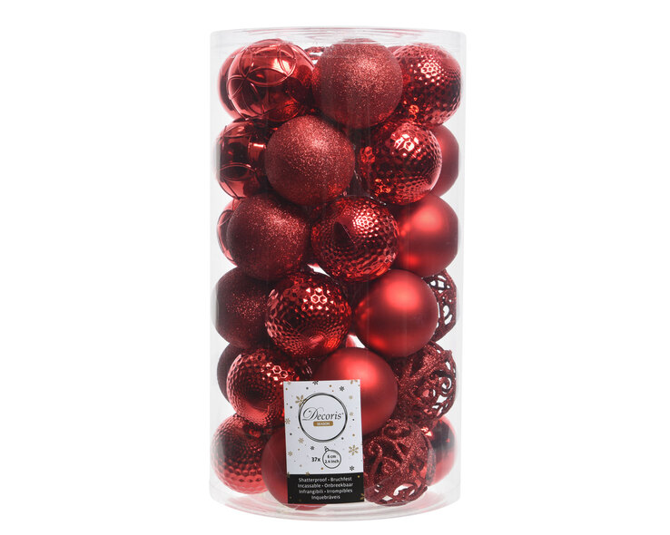 Weihnachtskugeln MIX 37-teilig rot