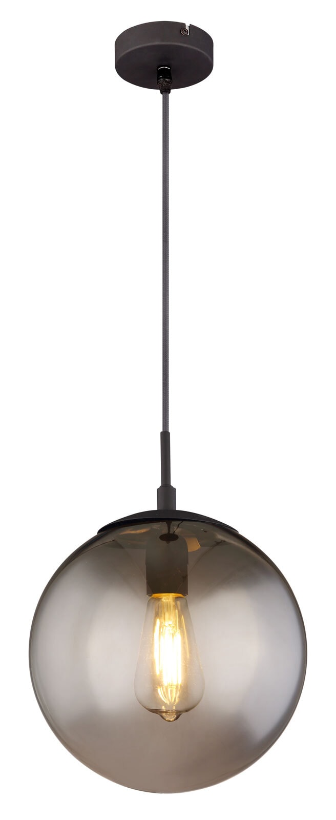 GLOBO Retrofit Pendelleuchte BLAMA 25 cm schwarz