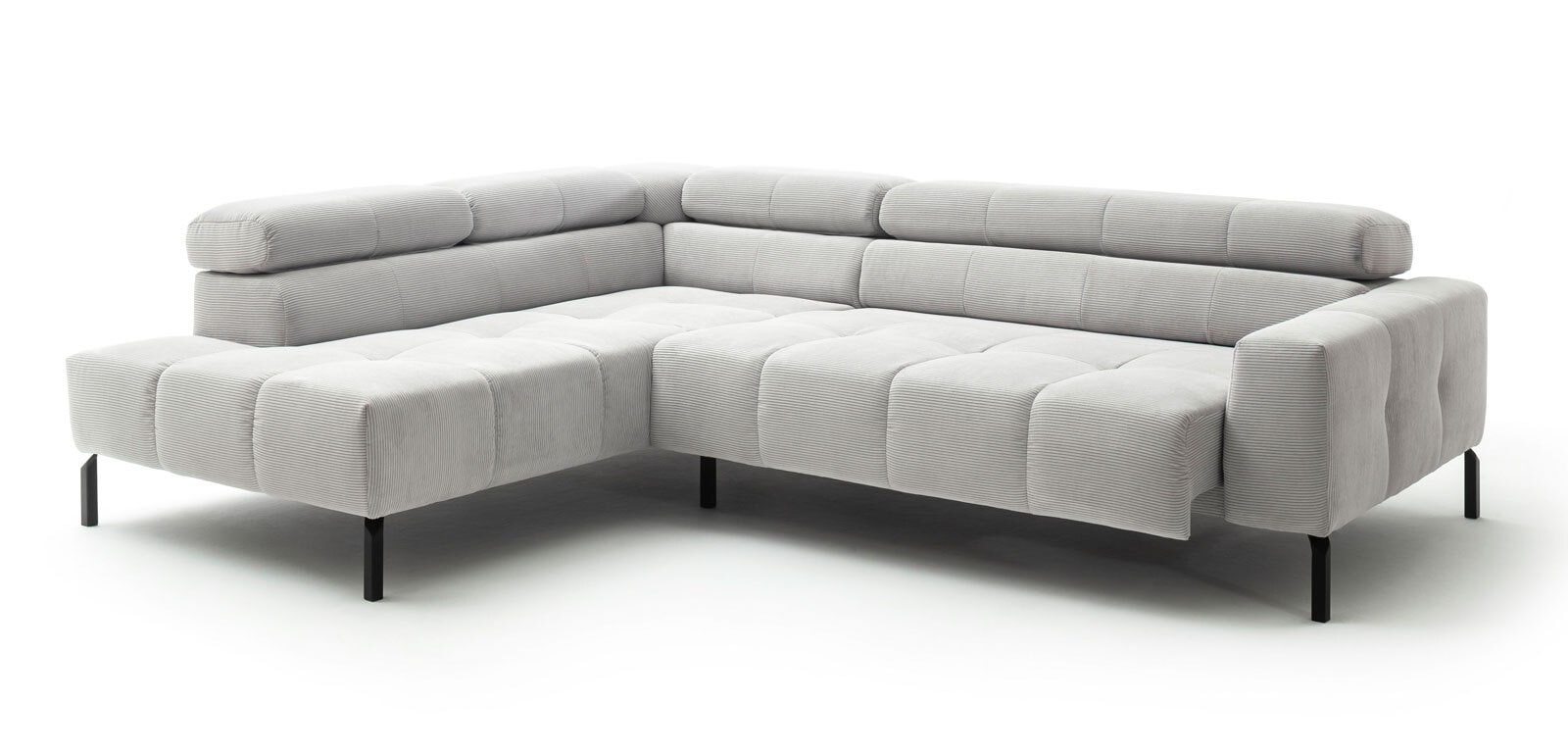 Ole Gunderson Ecksofa CASABLANCA 219 x 273 cm Feincord silber