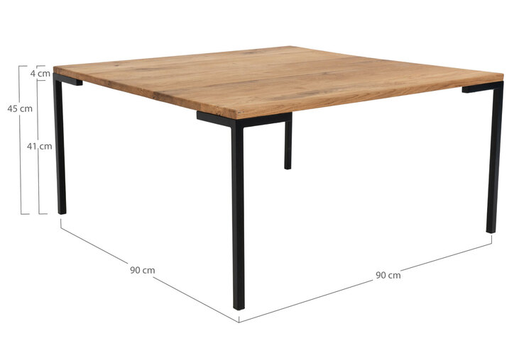 Couchtisch LUGANO 90 x 90 cm braun/ schwarz
