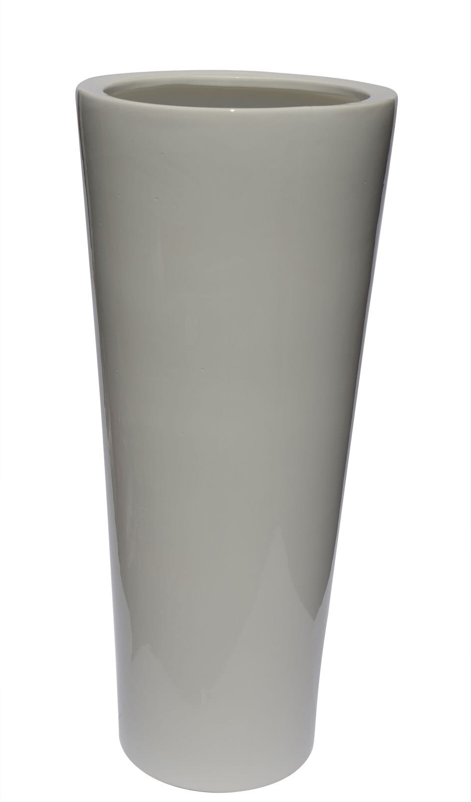 Konische Bodenvase /Vase aus Keramik H 55 /Ø 24 Weiß glänzend