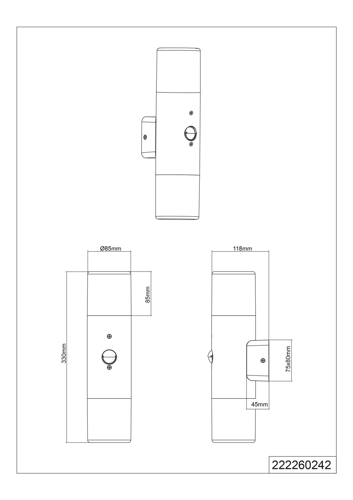 TRIO Retrofit Außenwandleuchte HOOSIC II 2-flammig rostfarbig