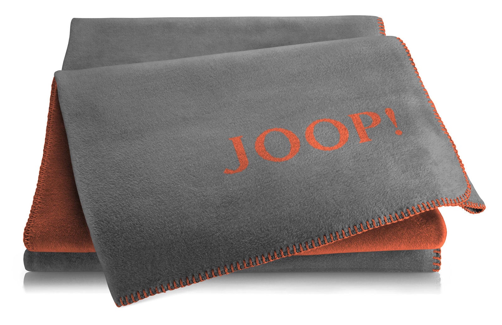 JOOP! Uni-Wohndecke DOUBLEFACE 150 x 200 cm grau/orange