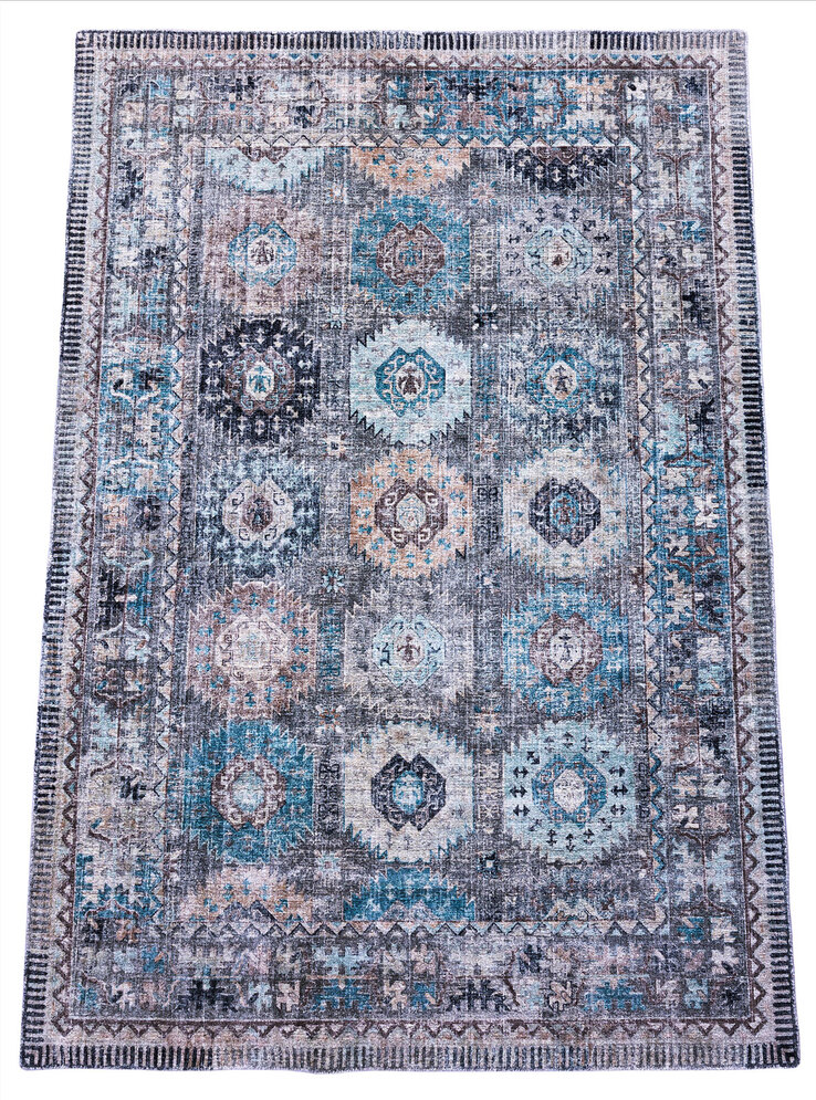 Vintage-Teppich COLORADO LOOM 90 x 160 cm grau/mehrfarbig