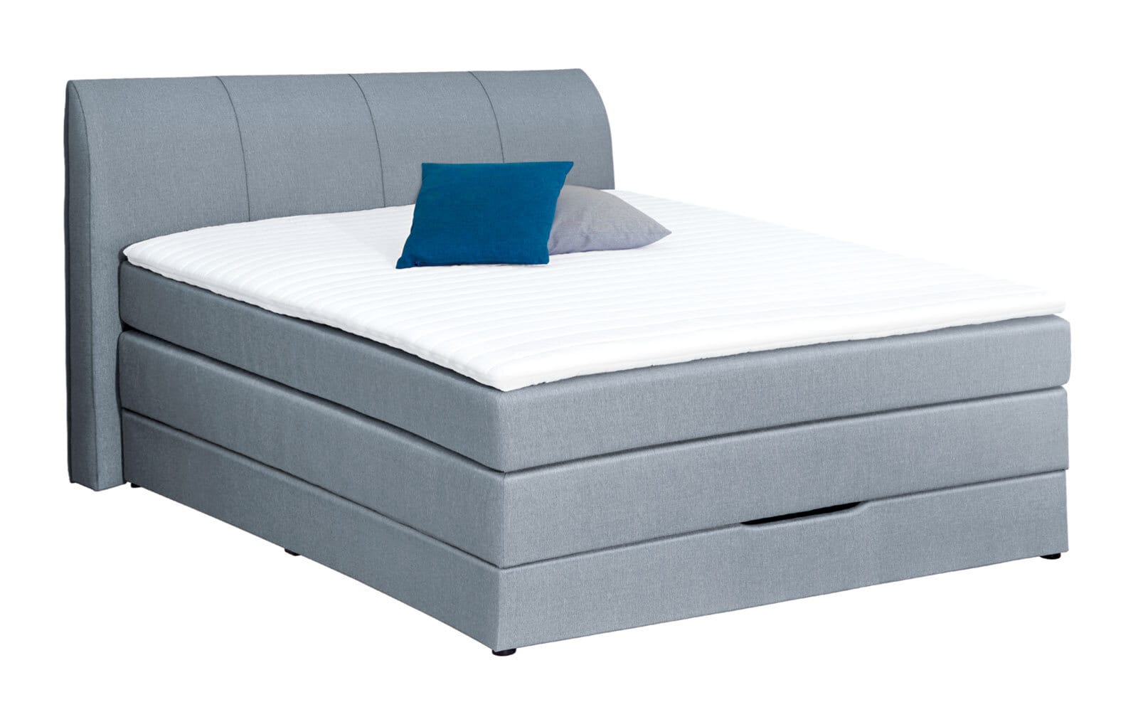 Boxspringbett BAYAMO 140 x 200 cm Stoffbezug silberfarbig