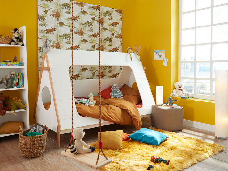 Spielbett TIPI 90 x 200 cm weiß