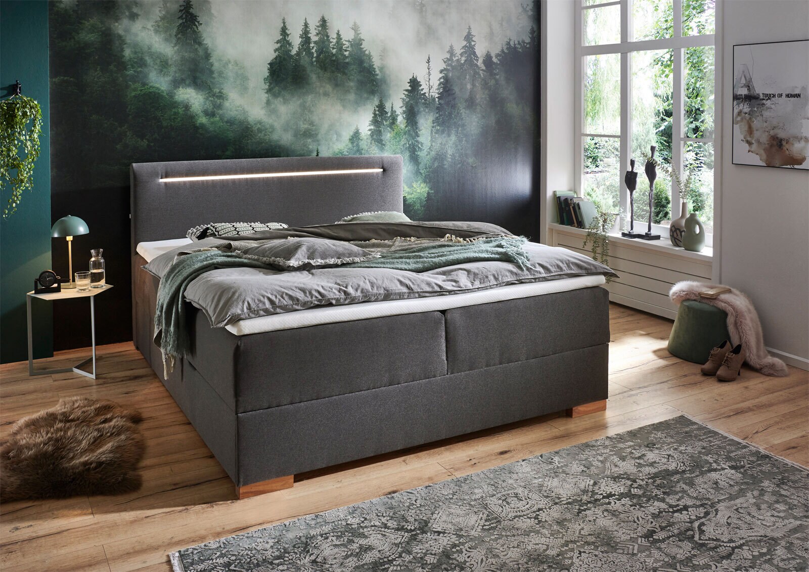 Boxspringbett COOPER 180 x 200 cm anthrazit