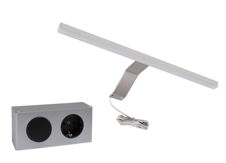 Bad-/ Aufsatzleuchte SIMPLE 37 cm silberfarbig