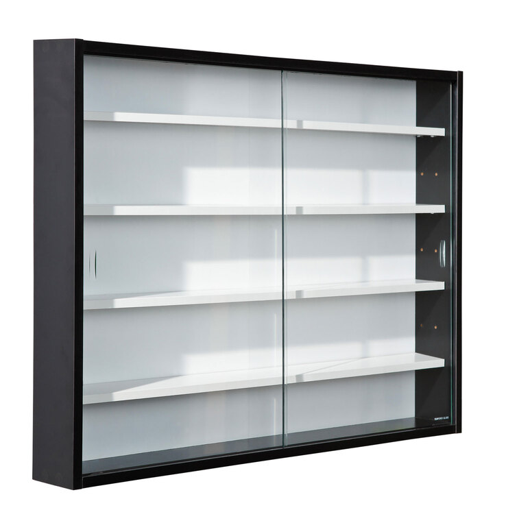 Sammlervitrine STEFAN 80x60x9,5 cm Schwarz/Weiß