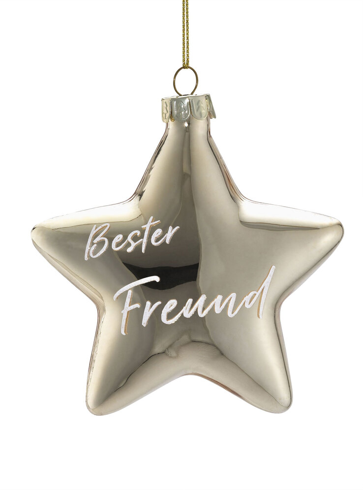 casaNOVA Weihnachtsbaumschmuck Stern BESTER FREUND