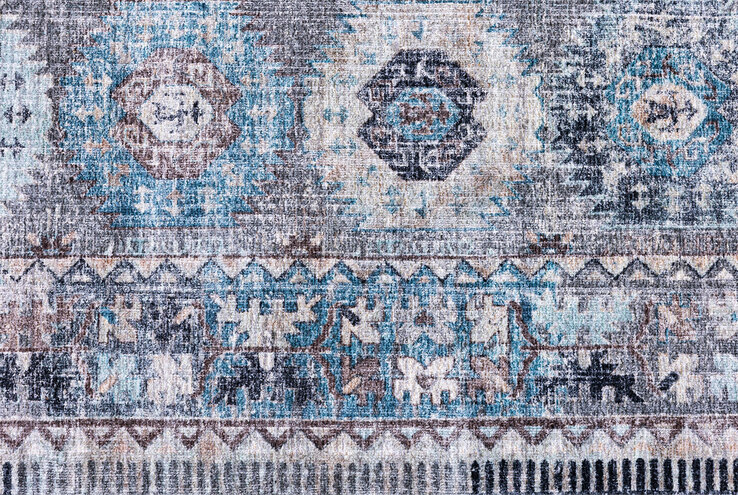 Vintage-Teppich COLORADO LOOM 90 x 160 cm grau/mehrfarbig