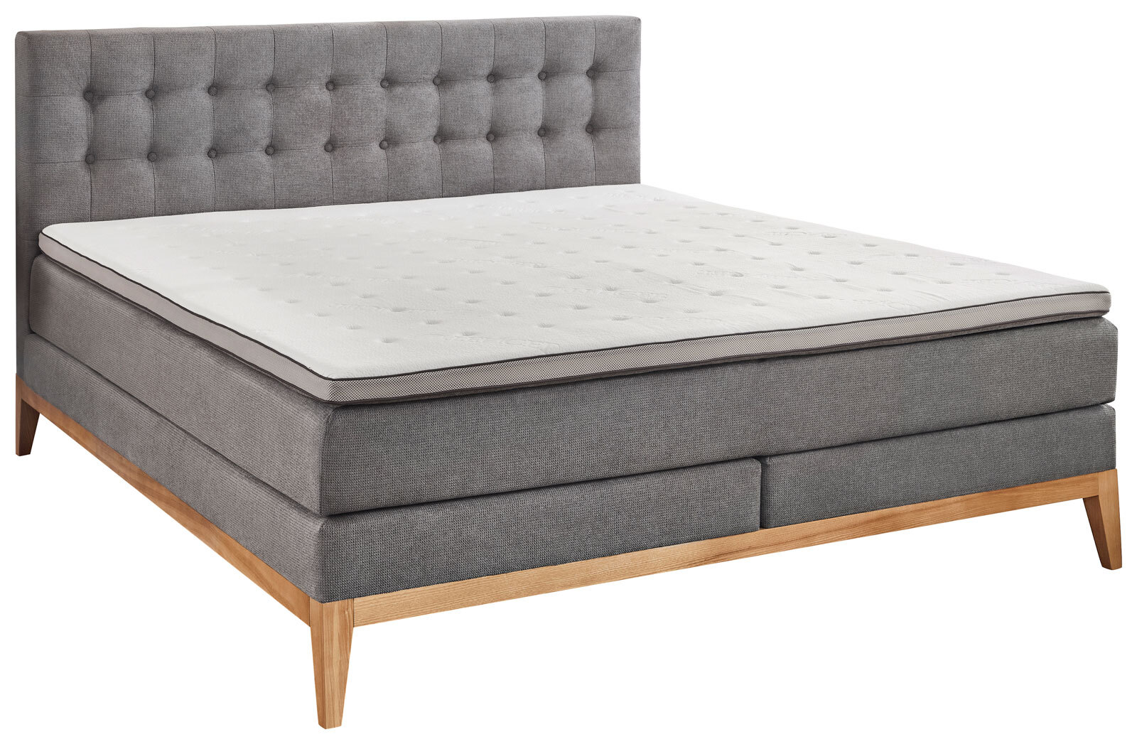 CASAVANTI Boxspringbett WESTWOOD grau/ braun