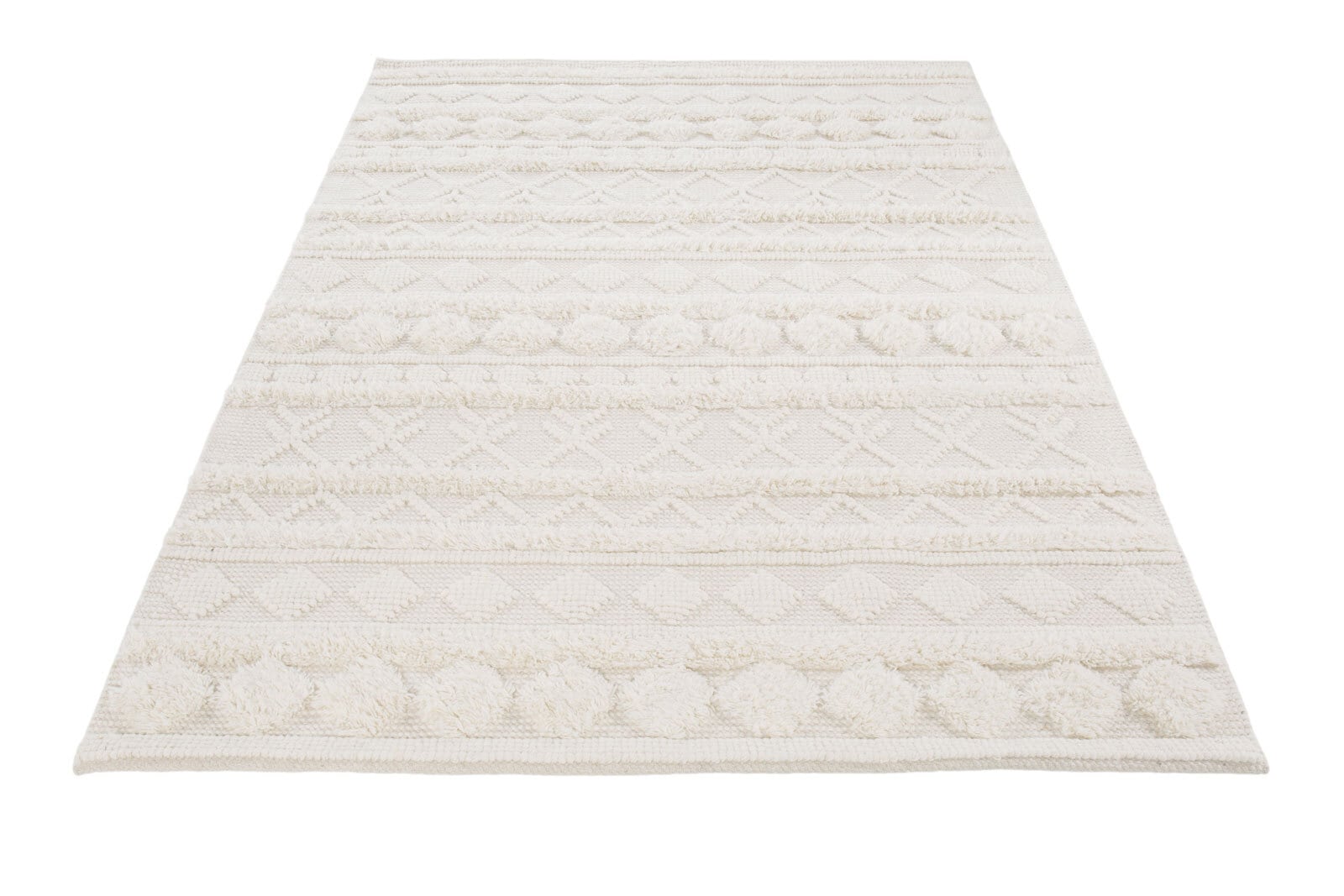 Teppich Kelim STOCKHOLM Boho Stil 130 x 190 cm creme 