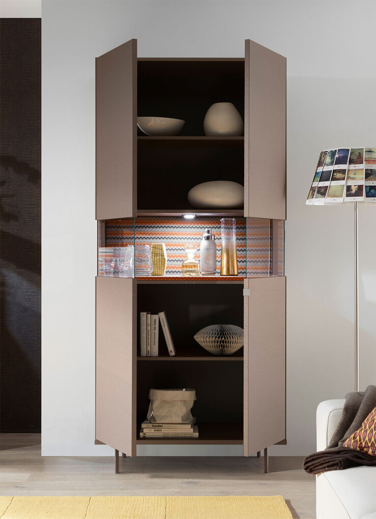 Vitrine SIENA 93 cm NB braun /Ethnomuster