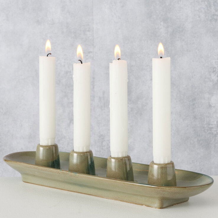 Kerzenständer PERUYA 34 cm grün